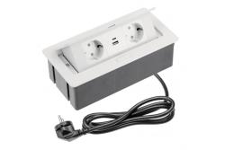 Indux Flip Medium køkkenstikkontakt med jordforbindelse i bordpladen eller overskabet, hvid med 2 stikkontakter og USB A+C-opladere 1208957847