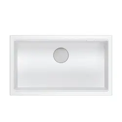 Quadri Newport II stor og dyb vask i granit til over- og underbygning hvid vask 76x45cm 1208957854