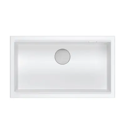 Quadri Newport II stor og dyb vask i granit til over- og underbygning hvid vask 76x45cm 1208957854