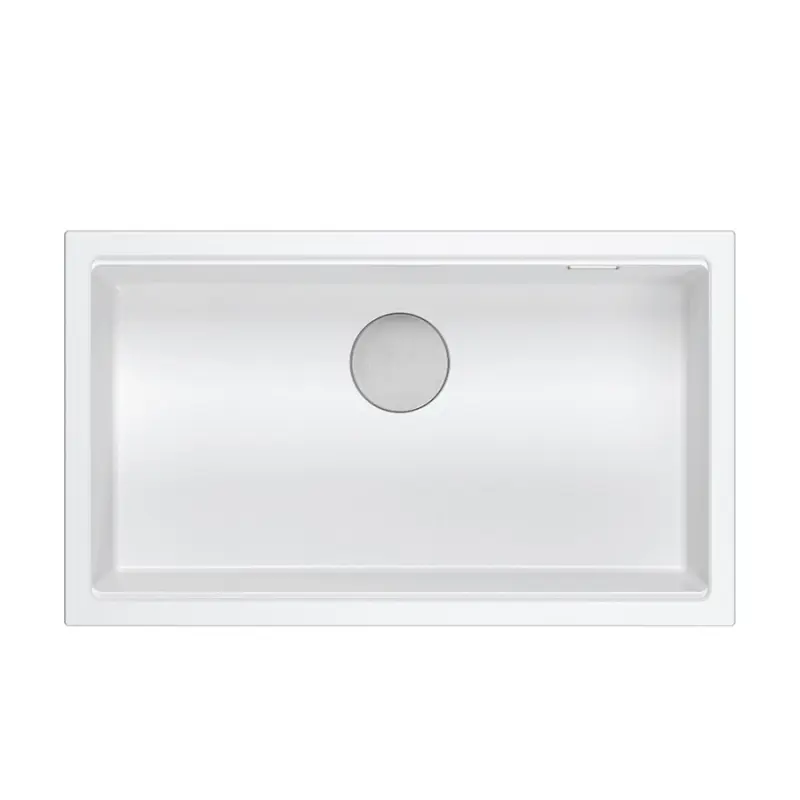 Quadri Newport II stor og dyb vask i granit til over- og underbygning hvid vask 76x45cm 1208957854