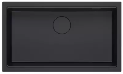 Quadri Newport II stor og dyb vask, granit, topmonteret og undermonteret, sort vask 76x45 1208957855