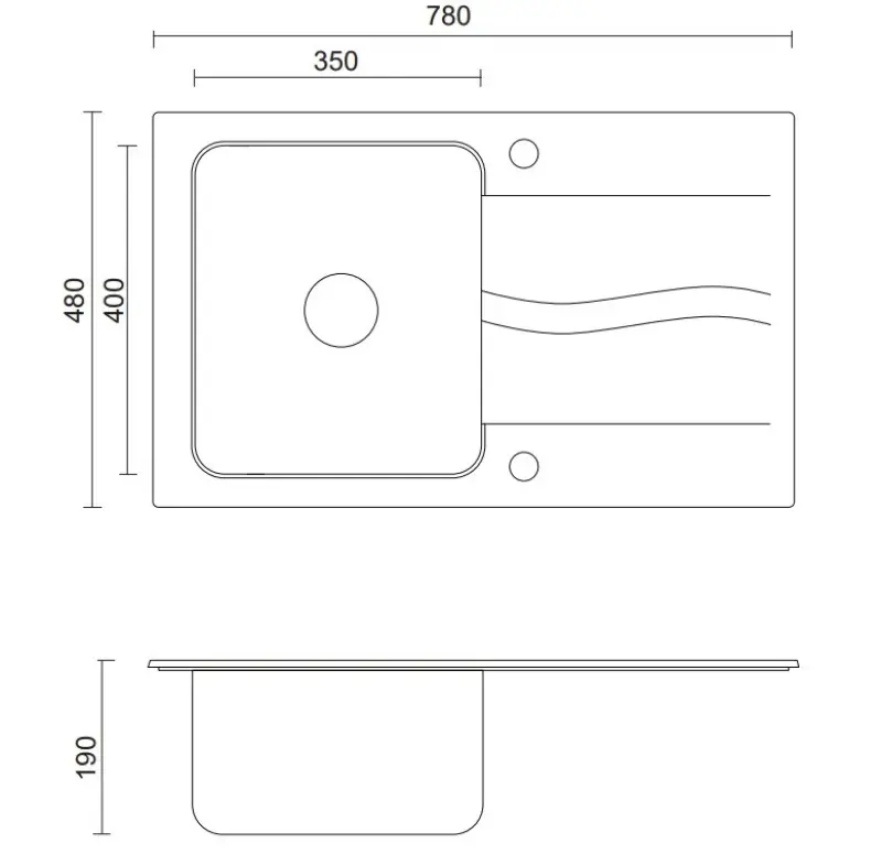 Quadri Fusion indbygningsvask i rustfrit stål med hvid granit afdrypningsområde 78x48 vendbar 1208957868