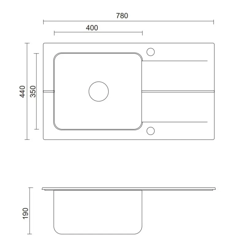 Quadri Fusion indbygningsvask i rustfrit stål med onyx granit afdrypningsområde 78x44 vendbar 1208957871