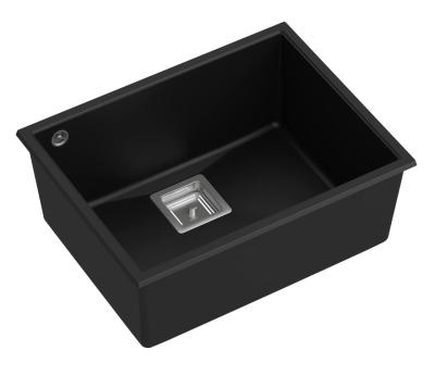 Quadri Quadrangle sort granit underlimmet vask 55x42cm med rustfrit stål prop 1208957885
