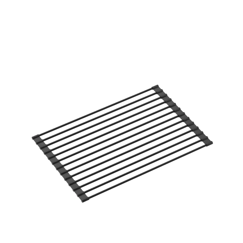 Quadri Kendal sort granit vask 77x44 med afdrypningsområde, køkkenhane og sæbedispenser 1208957888