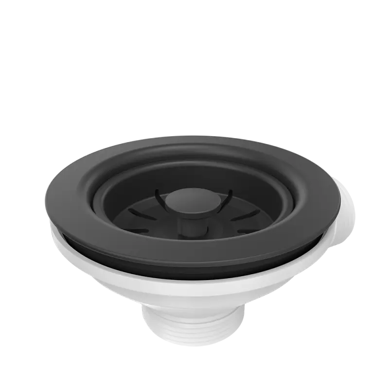 Quadri dobbelt sort afløbssæt med overløb til vask 1208957902