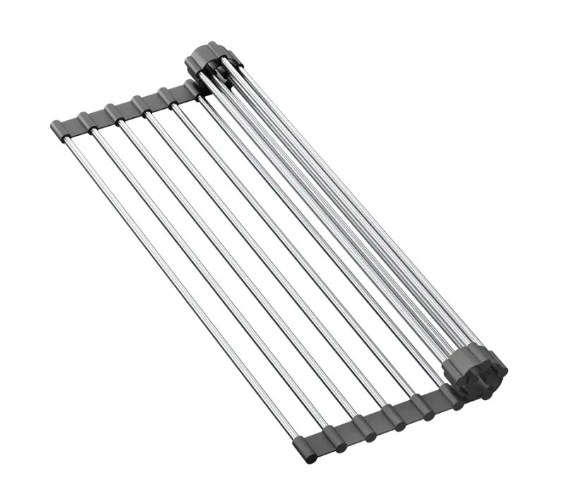 Quadri Durham hvid granit overflade vask 595x500 med sæbedispenser, skærebræt, rulleunderlag, indsatsvask og rulleunderlag 1208957903