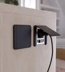 Indux Flip indbygget jordforbindelse Stikkontakt mat sort med 2xUSB A, 1xRJ45 og HDMI-tilslutning sort 1208957915