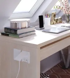 Indux Flip mat hvid indbygget stikkontakt med 2xUSB A, 1xRJ45 og HDMI-forbindelse 1208957916