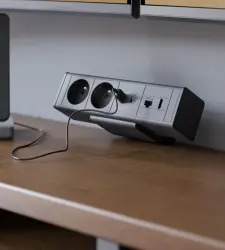 Indux Skrivebord kontor eller bord mat sort jordstik (2x) med 1xUSB A, 1xUSB C, 1xRJ45 og 1xHDMI 1208957920