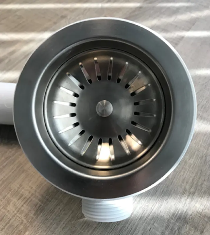 ABK kurvproppsæt, rustfri stål afløbssæt til vask inkl. overløb KURVCOMPLRV