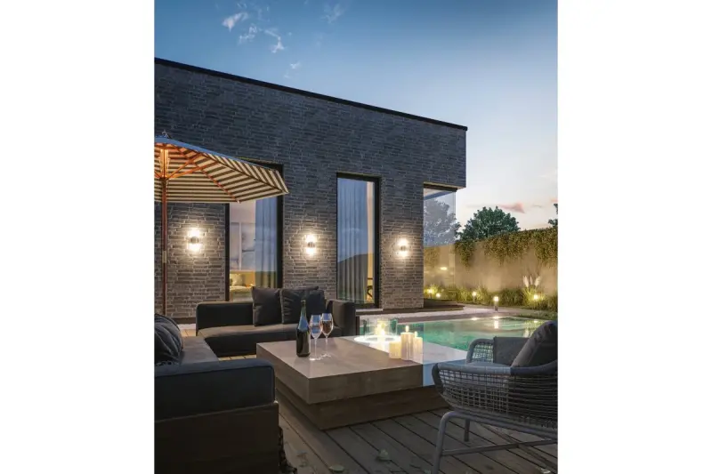 "Lighting Corta havebelysning væglampe antracit til 2 lyskilder 1289002"