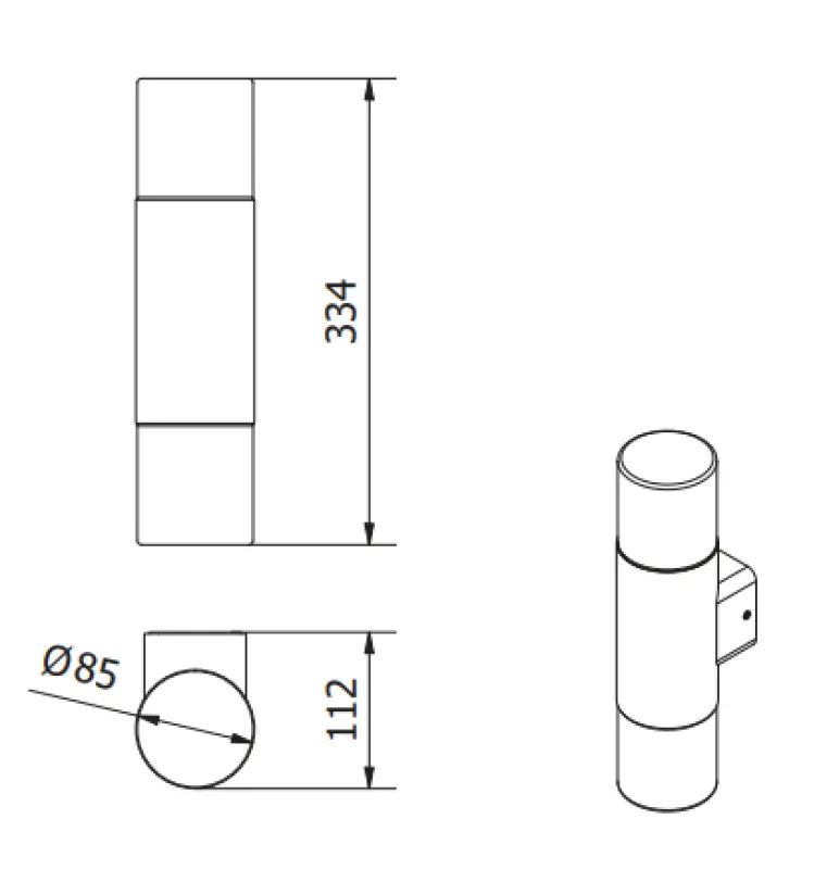 "Lighting Corta havebelysning væglampe antracit til 2 lyskilder 1289002"