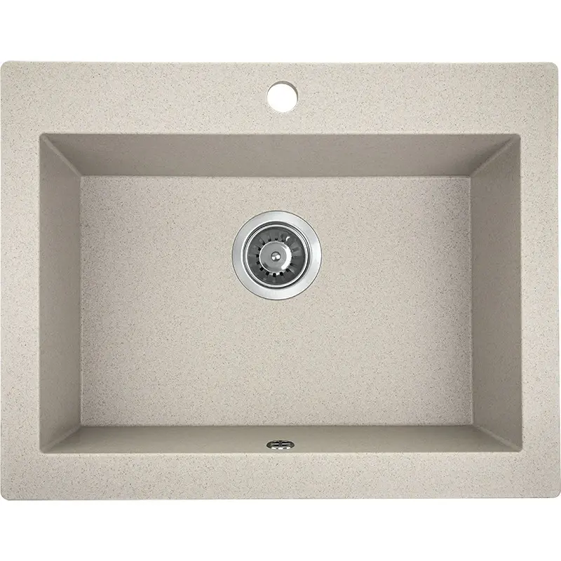 Aquadesign Farmhouse indbygget eller påmonteret granitvask beige sand 58x49cm 1208958164