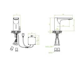 Aquadesign Sensor vandhane elektronisk håndvaskarmatur med batteri eller netstrøm krom 1208958186