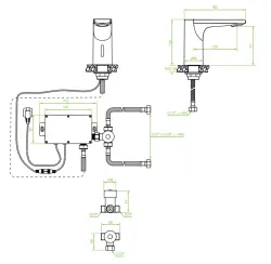 Aquadesign Sensor vandhane elektronisk håndvaskarmatur med batterier eller netstrøm sort 1208958190