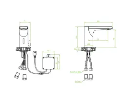 Aquadesign Sensor vandhane elektronisk håndvaskarmatur med batteri eller netstrøm sort 1208958192