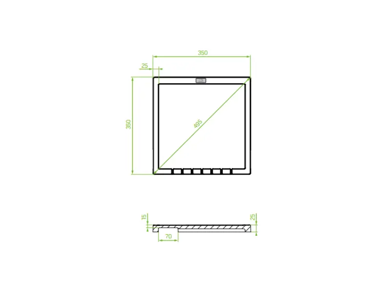 Aquadesign Unix granit opvaskest granit 35x35cm beige 1208958210
