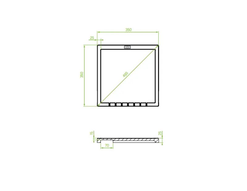 Aquadesign Unix granit opvaskest 35x35cm sort 1208958214