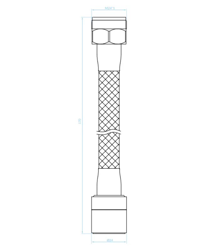 Aquadesign 2-funktions forlænger perlator med fleksibel udløb 17 cm krom M22 og M24 1208958227