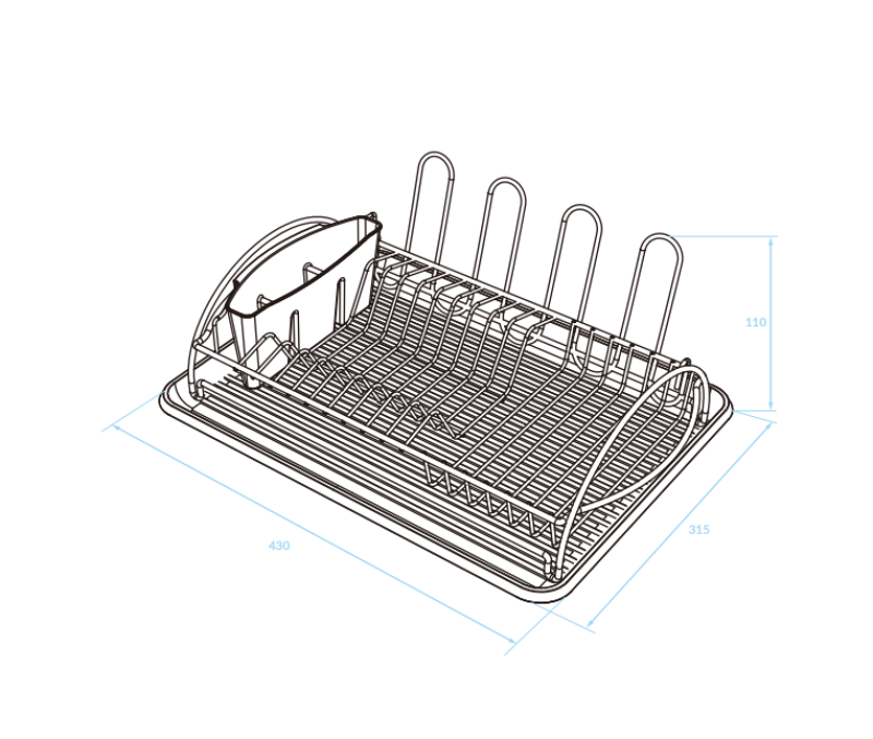 EPKA Opvaskest sort ståltørrestativ 43x110x31,5cm 1208958243