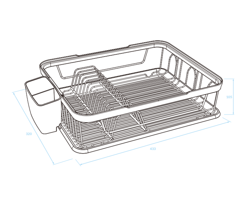 EPKA Opvaskest sort/rosaguld opvaskestål 43.3x10.5x32cm 1208958247