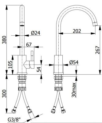Ausmann Inox Round køkkenarmatur med drejelig tud, helt i rustfrit stål 1208958308