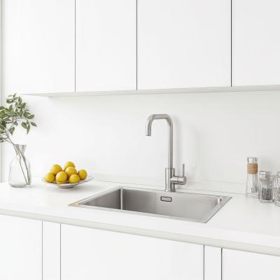Ausmann Inox Square køkkenarmatur med drejelig tud, fuldstændig i rustfrit stål 1208958309