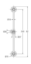 PB klassisk justerbar glidestang med holder Krom 1208958351