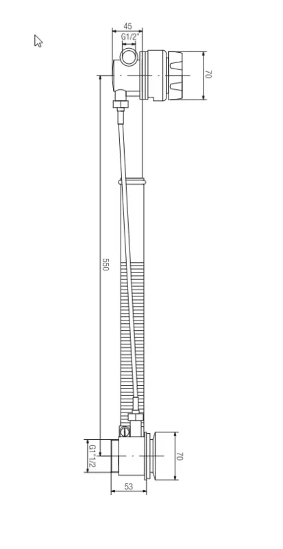 PB badafløb krom med badeoverløb og badfyldekombination 1208958386