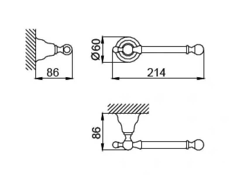 Huber Croisette Klassisk toiletrulleholder rustfrit stål 4034.01H.AC