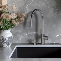 Lorreine Royal Aire gun metal antracit køkkenarmatur med udtrækkelig tud AIRE-GUNMETAL