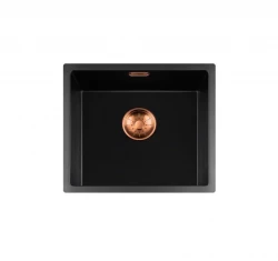 Lorreine BQ serie vask 44x41cm underbygning sort med kobber prop 40BQ37-FU-COPPER