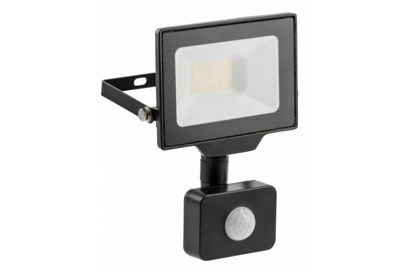 G-TECH LED oversvømmelseslys med bevægelsessensor, 20W, 2000lm, AC220-240V, 50/60 Hz, PF>0,9, RA>80, IP65, 120°, 4000K, sort 1208959174