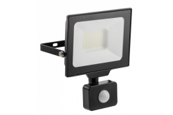 G-TECH LED-projektør med bevægelsessensor, 30W, 3000lm, AC220-240V, 50/60 Hz, PF>0,9, RA>80, IP65, 120°, 6000K, sort 1208959177