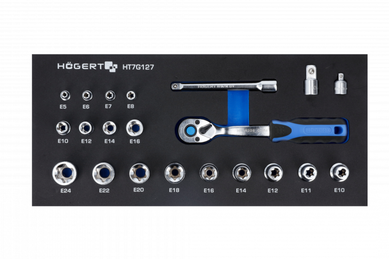 Hoegert Socket sæt med ratelhåndtag 1208962037