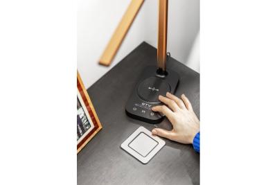 Bureau decor lamp Bressi 8W 450lm AC220-240V 3-CCT Trådløs Opladning USB PF>0,5 RA>80 Sort / Guld 1208962479