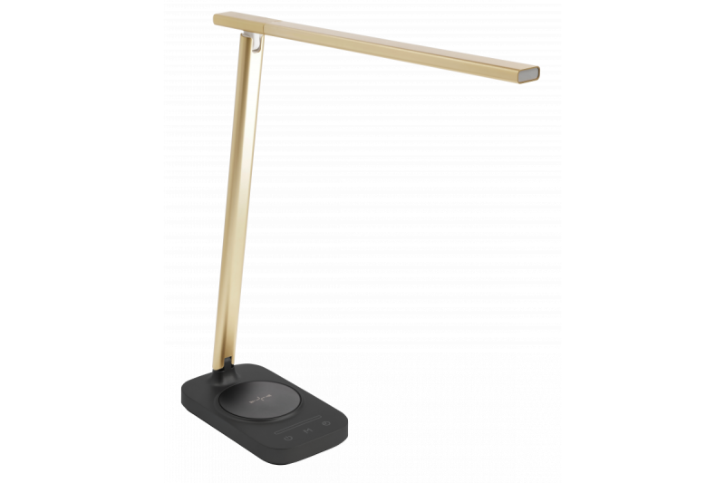 Bureau decor lamp Bressi 8W 450lm AC220-240V 3-CCT Trådløs Opladning USB PF>0,5 RA>80 Sort / Guld 1208962479