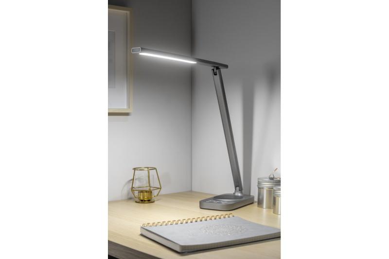 Decor Bureau Lamp Bressi 8W 450lm AC220-240V 3-CCT Trådløs Opladning USB PF>0,5 RA>80 Grå 1208962480