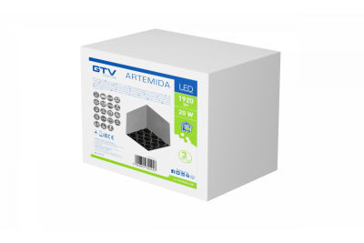 Dekor LED-armatur ARTEMIDA 20W 1920lm AC220-240V 50/60 Hz PF>0,9 Ra≥80 IP20 IK08 4000K 38° firkant sort. 1208962642