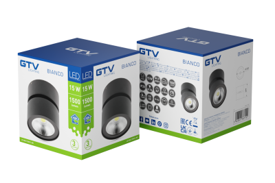 Dekorarmatur LED BIANCO 15W 1500lm AC220-240V 50/60 Hz PF> 0,5 Ra≥80 IP20 IK06.36° 4000K rund sort. 1208962668