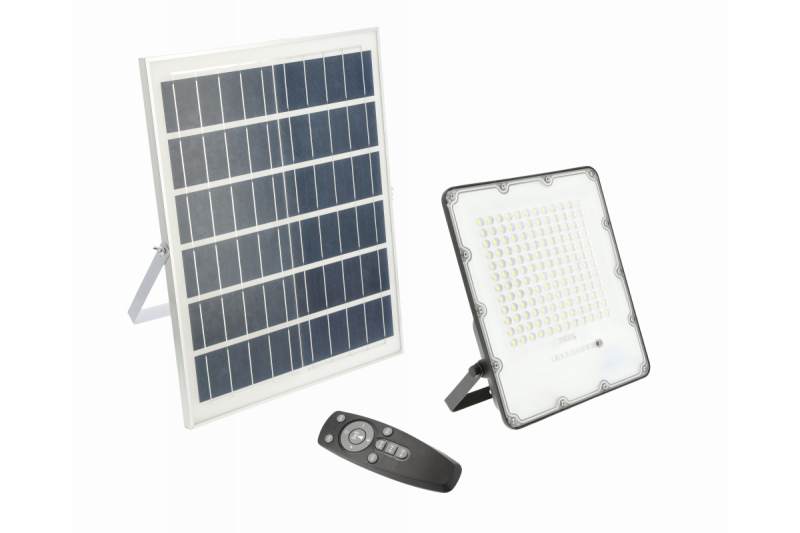 LED oversvømmelseslys BRAVOS, 200W, 2000lm, 6400K, IP65, 120°, solpanel, fjernbetjening, 3y 1208962683