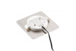 Dekorativ LED trappearmatur ESCADA KB DC12V firkantet mat glasdæksel 0,8W 70lm 4000K inox kabel 150 cm.