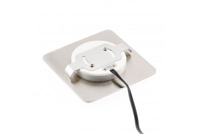 Dekorativ LED trappearmatur ESCADA KB DC12V firkantet mat glasdæksel 0,8W 70lm 4000K inox kabel 150 cm.
