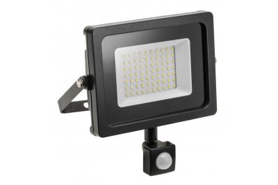 LED projektør iNEXT med bevægelsessensor 50W 4000lm, PF>0,9, RA>80, IP65, 120°, 6400K, sort krop 1208962862