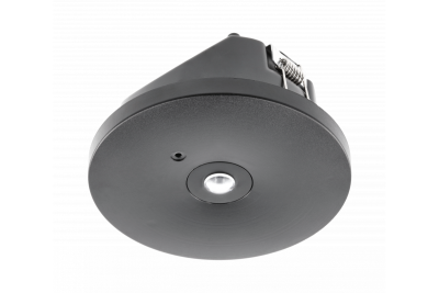 Nødlys OGLA LED, 3W, 200lm, AC220-240V, 50-60Hz, IP20, 6400K, 3H, enkelt-opgave, TEST, sort 1208963017