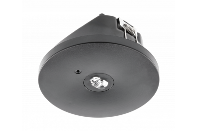 Nødlys OGLA LED, 3W, 200lm, AC220-240V, 50-60Hz, IP20, 6400K, 3H, enkelt-opgave, TEST, sort 1208963017
