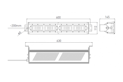 TEKSAS LED Highbay lampe, 100W, 12000lm, AC100-240V, 50/60Hz, IP 65, strålevinkel 60o, 4000K, grå 1208963207