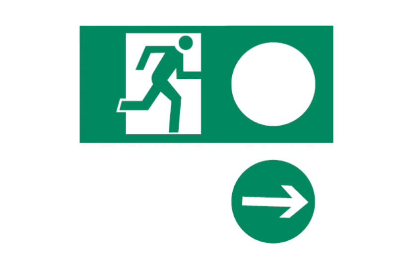 Nødudgangsskilt universelt, 100X300 1208963658