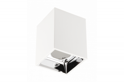 Dekor Loftarmatur ARIES PC 77x100mm IP20 maks 20W firkantet hvid/krom. 1208963817